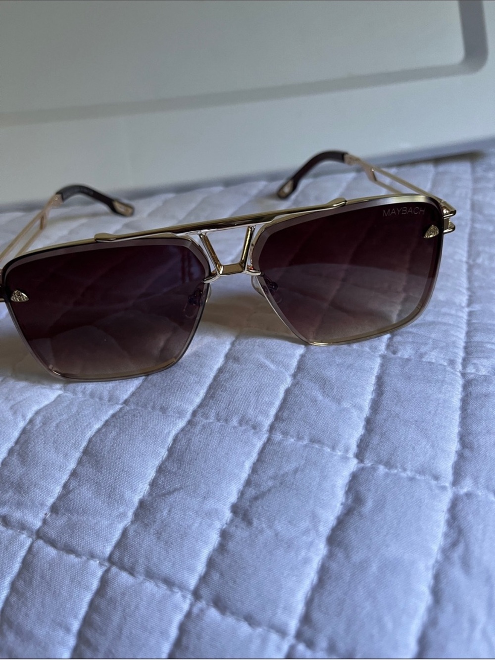 Maybach Gold Frame Sunglasses with Gradient Brown Lenses